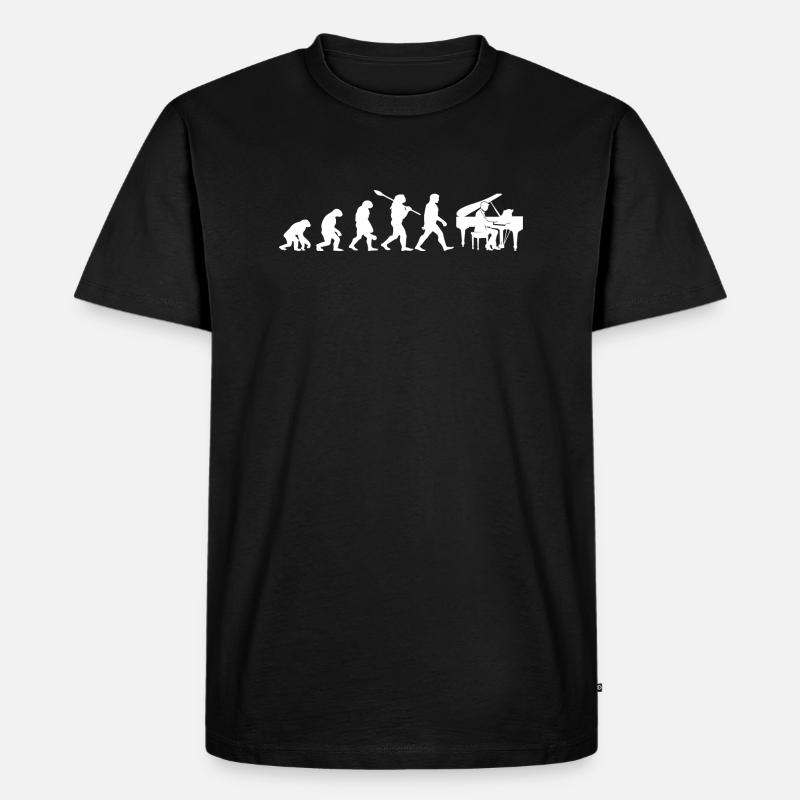 Evolution Pianist - Männer Premium Bio T-Shirt - Schwarz
