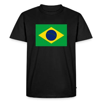 Brazil flag / Drapeau Brésil - T-shirt Premium bio Homme - noir - Devant - Nico (187cm)