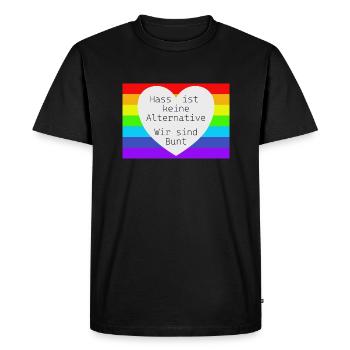 La haine n’est pas une alternative - T-shirt Premium bio Homme - noir - Devant - Nico (187cm)