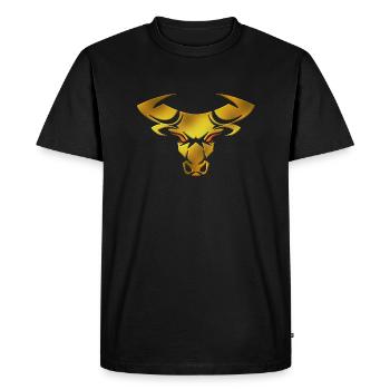 Bull Bull Head Head Logo Steak Beast Gym Horn - Men's Premium Organic T-Shirt - black - Front - Nico (187cm)