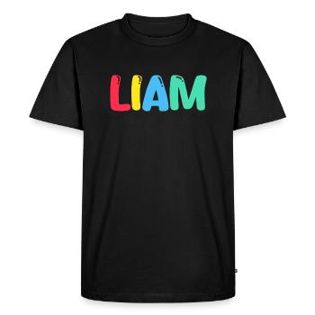 Name - Liam - Men's Premium Organic T-Shirt - black - Front - Nico (187cm)