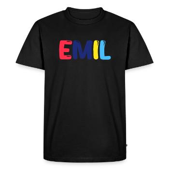 Nom - Emil - T-shirt Premium bio Homme - noir - Devant - Nico (187cm)