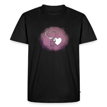 Cœur - T-shirt Premium bio Homme - noir - Devant - Nico (187cm)