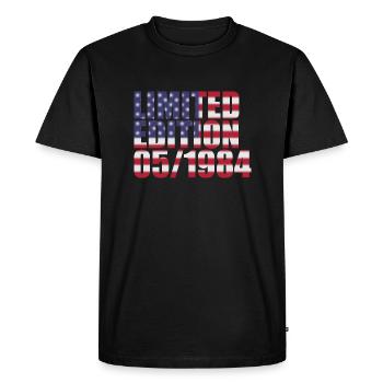 40th Anniversary Limited Edition USA 05/1984 - Men's Premium Organic T-Shirt - black - Front - Nico (187cm)
