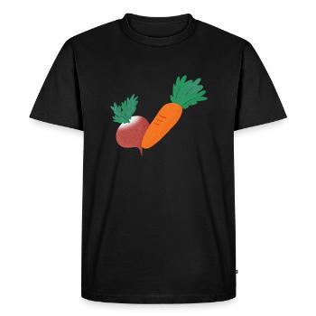 Radis et carotte - T-shirt Premium bio Homme - noir - Devant - Nico (187cm)