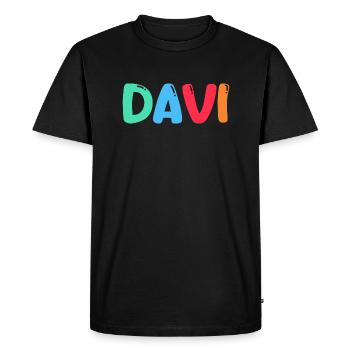 Name - Davi - Men's Premium Organic T-Shirt - black - Front - Nico (187cm)