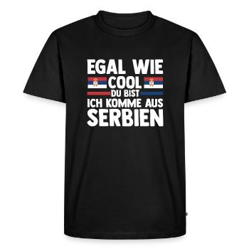 Serbe Serbe Serbie - T-shirt Premium bio Homme - noir - Devant - Nico (187cm)
