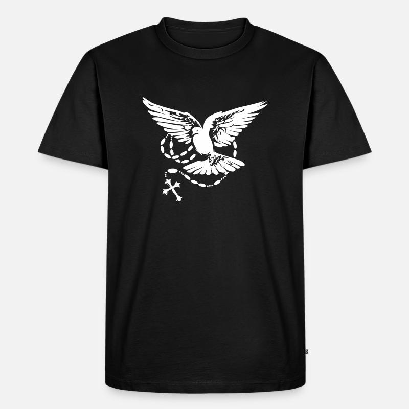 taube heiliger geist - Männer Premium Bio T-Shirt - Schwarz