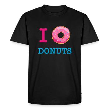 i love donuts - Men's Premium Organic T-Shirt - black - Front - Nico (187cm)