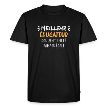 Souvent imité jamais égalé meilleur educateur - T-shirt Premium bio Homme - noir - Devant - Nico (187cm)