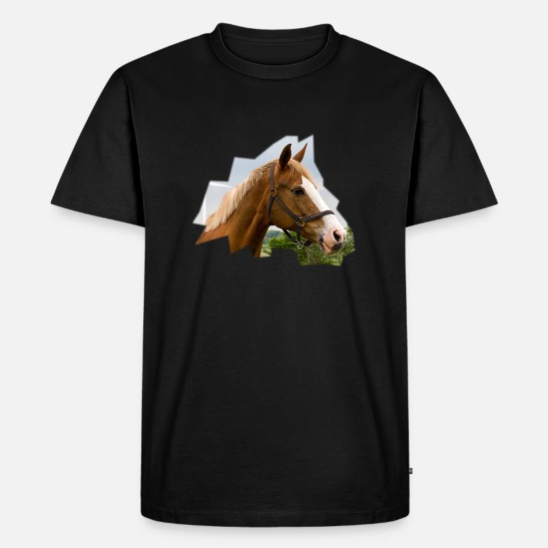 Horse. Pferd. - Männer Premium Bio T-Shirt - Schwarz