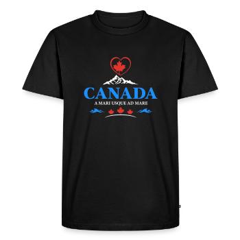 Canada Vancouver Montréal Toronto Maple Leaf Mountains - T-shirt Premium bio Homme - noir - Devant - Nico (187cm)