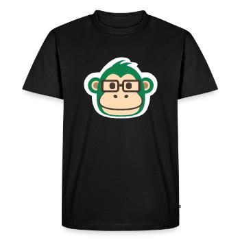 Monkey Sticker Type - Men's Premium Organic T-Shirt - black - Front - Nico (187cm)