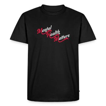 la santé mentale compte citation - T-shirt Premium bio Homme - noir - Devant - Nico (187cm)