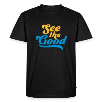 voir la bonne citation - T-shirt Premium bio Homme - noir - Devant - Nico (187cm)