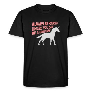 soyez toujours vous-même licorne - T-shirt Premium bio Homme - noir - Devant - Nico (187cm)