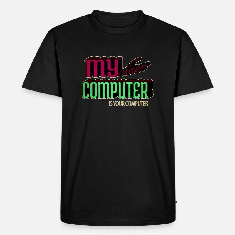 present hacking coding hacking computer - Männer Premium Bio T-Shirt - Schwarz