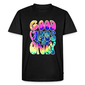 Bonnes vibrations seulement - T-shirt Premium bio Homme - noir - Devant - Nico (187cm)