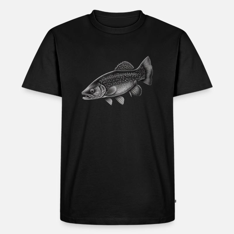 Fisch - Männer Premium Bio T-Shirt - Schwarz