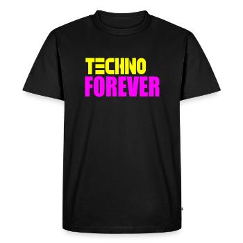 Techno pour toujours - T-shirt Premium bio Homme - noir - Devant - Nico (187cm)