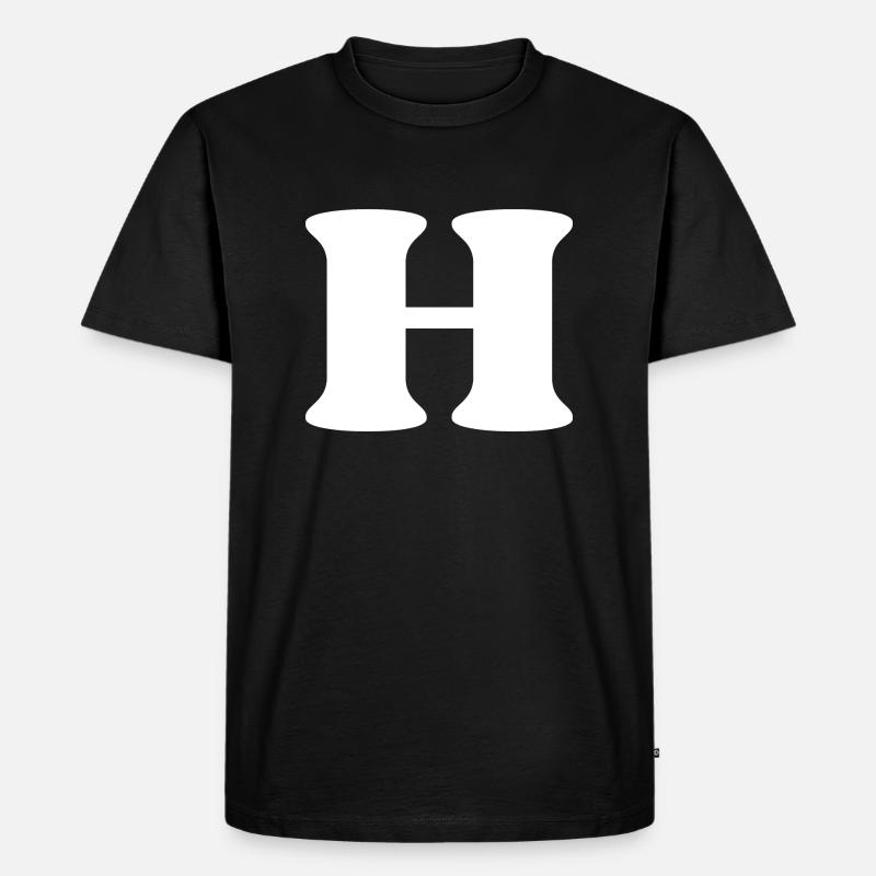 Buchstabe h - Männer Premium Bio T-Shirt - Schwarz