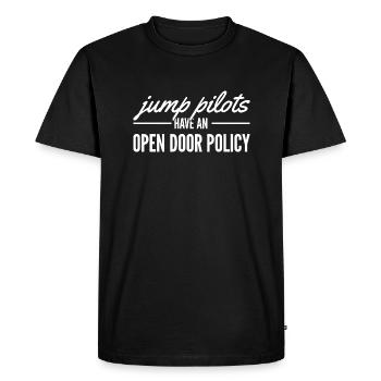 Jump Pilots Have an Open Door Policy - Skydiving - Men's Premium Organic T-Shirt - black - Front - Nico (187cm)