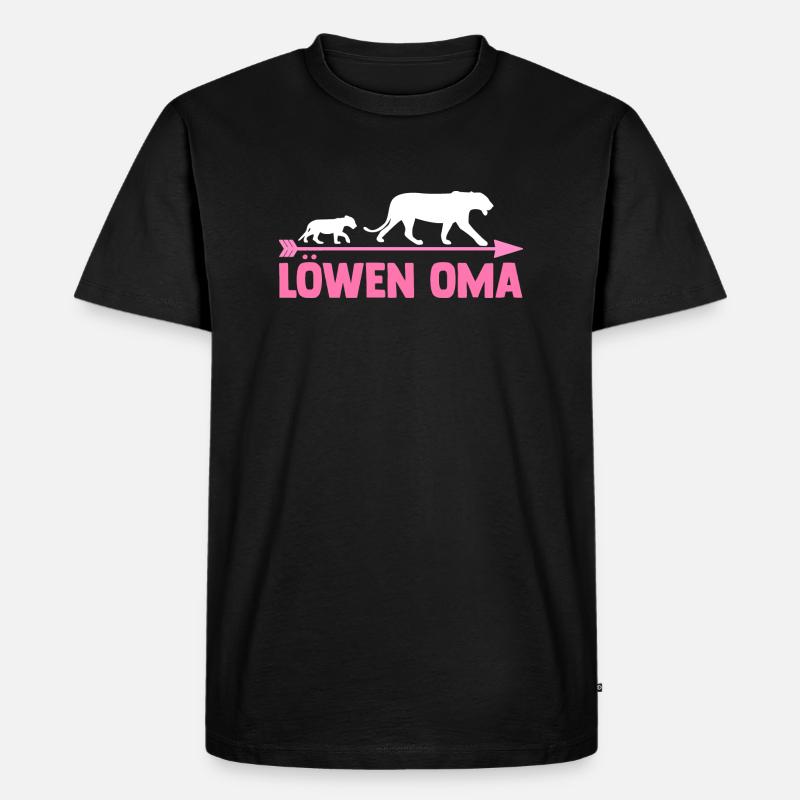 Großmutter Löwen Oma - Männer Premium Bio T-Shirt - Schwarz