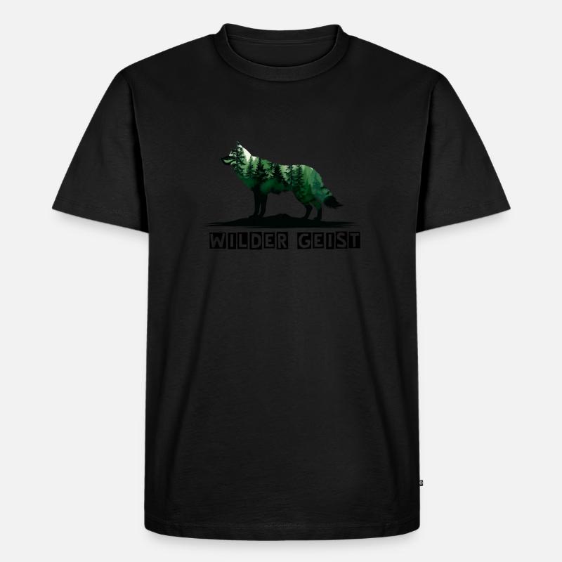 Wolf – Wilder Geist - Männer Premium Bio T-Shirt - undefined