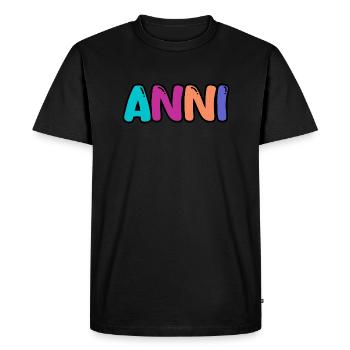 Name - Anni - Men's Premium Organic T-Shirt - black - Front - Nico (187cm)