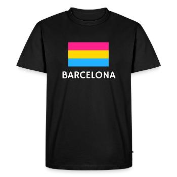 Drapeau de la Pan Pride Barcelone - T-shirt Premium bio Homme - noir - Devant - Nico (187cm)