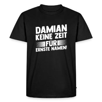 Prénom Damian - T-shirt Premium bio Homme - noir - Devant - Nico (187cm)