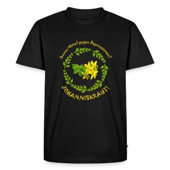 Dépression du millepertuis - T-shirt Premium bio Homme - noir - Devant - Nico (187cm)