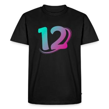 Number 12 multicolor - Men's Premium Organic T-Shirt - black - Front - Nico (187cm)