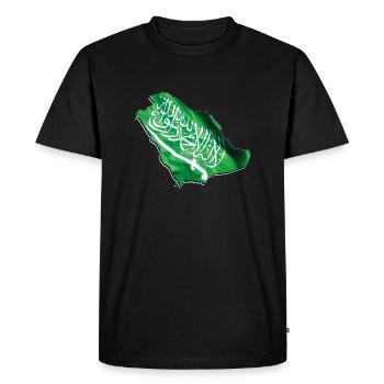 Drapeau de l’Arabie Saoudite en Arabie Saoudite Carte - T-shirt Premium bio Homme - noir - Devant - Nico (187cm)