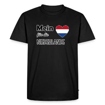 My heart for the Netherlands - Men's Premium Organic T-Shirt - black - Front - Nico (187cm)