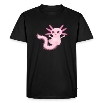 Axolotl Baby | Triton Luch à queue douce - T-shirt Premium bio Homme - noir - Devant - Nico (187cm)