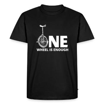 unicycling one wheel is enough - Men's Premium Organic T-Shirt - black - Front - Nico (187cm)