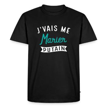 J'vais Me Marier Putain Cadeau Evg Humour Drôle - T-shirt Premium bio Homme - noir - Devant - Nico (187cm)