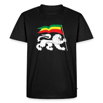 Drapeau Reggaeton Rasta Reggae Lion - T-shirt Premium bio Homme - noir - Devant - Nico (187cm)