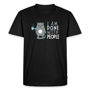 J’en ai fini avec les gens - T-shirt Premium bio Homme - noir - Devant - Nico (187cm)