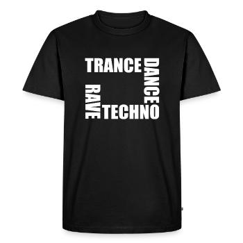 rave techno dance trance - Men's Premium Organic T-Shirt - black - Front - Nico (187cm)