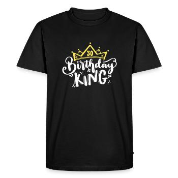 Birthday King 30 years 30th birthday King Crown - Men's Premium Organic T-Shirt - black - Front - Nico (187cm)