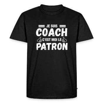 Je suis coach - cadeau coach humour - coach Shirt - T-shirt Premium bio Homme - noir - Devant - Nico (187cm)