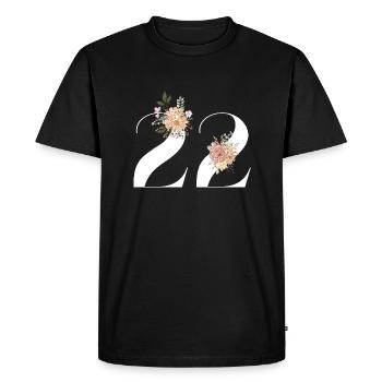 22nd Anniversary Flowers (Gift of 22 years) - Men's Premium Organic T-Shirt - black - Front - Nico (187cm)