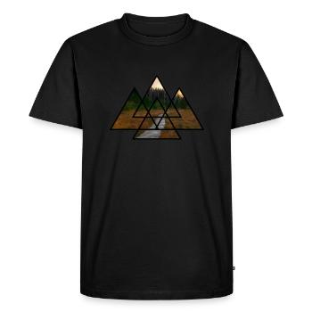 T-Shirt Triangle Forest Gift Sentier de randonnée Nature - T-shirt Premium bio Homme - noir - Devant - Nico (187cm)