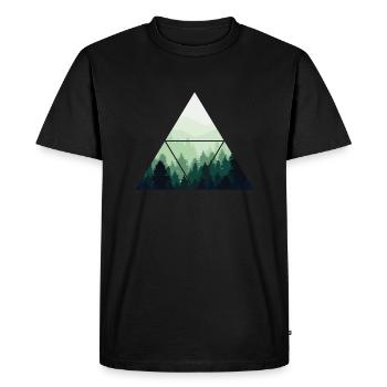 Forest Tree Geometry Pattern - Men's Premium Organic T-Shirt - black - Front - Nico (187cm)