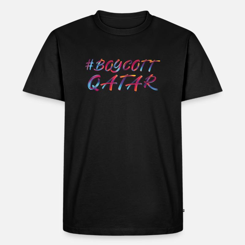 BOYKOTT KATAR - Männer Premium Bio T-Shirt - Schwarz
