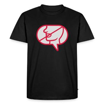 Do not communicate icon speech bubble - Men's Premium Organic T-Shirt - black - Front - Nico (187cm)
