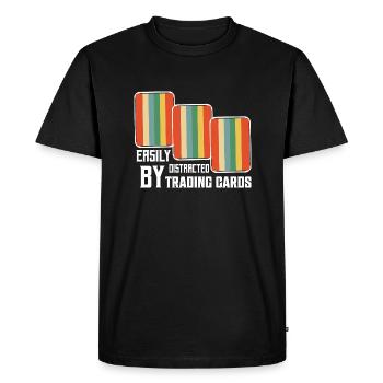 Easily Distracted By Trading Cards Funny TCG Card - Men's Premium Organic T-Shirt - black - Front - Nico (187cm)