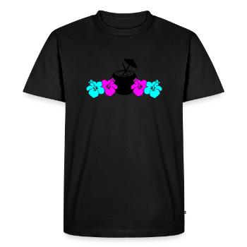 Hibiscus Kokus - T-shirt Premium bio Homme - noir - Devant - Nico (187cm)